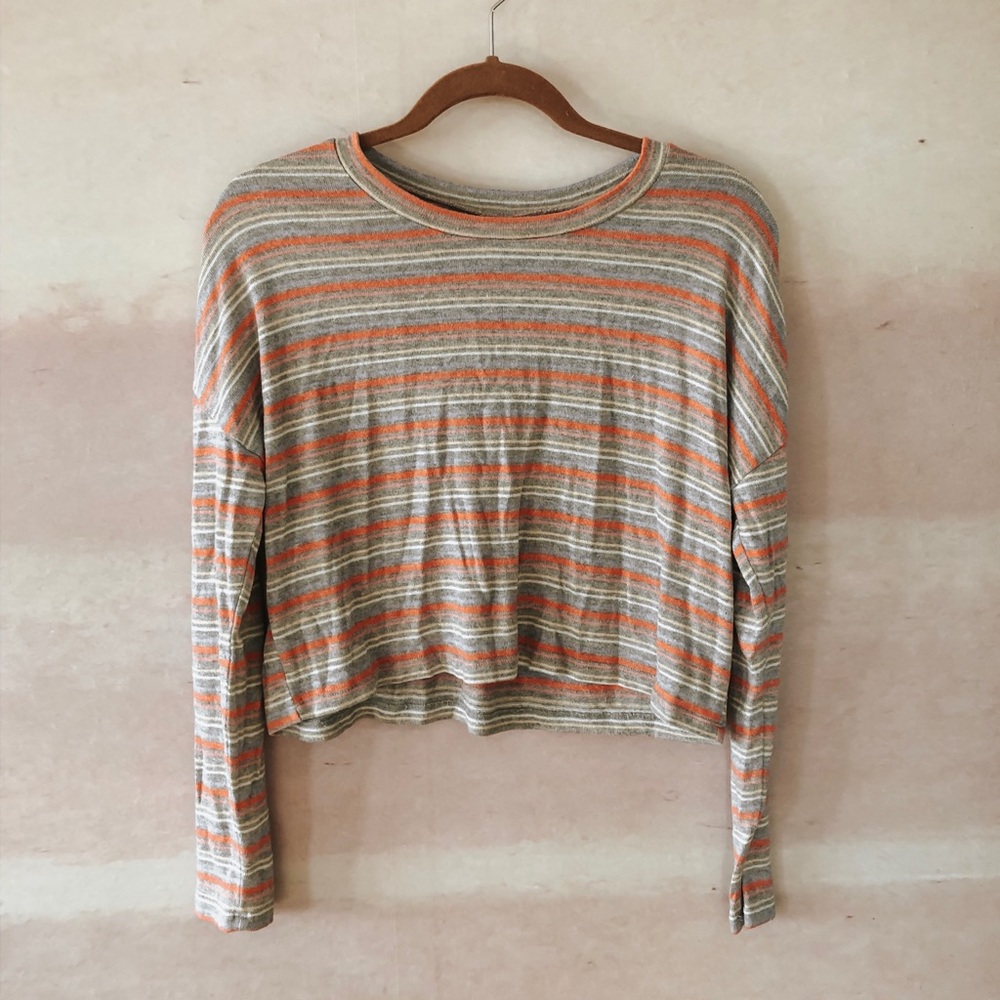 Striped cropped sweater
